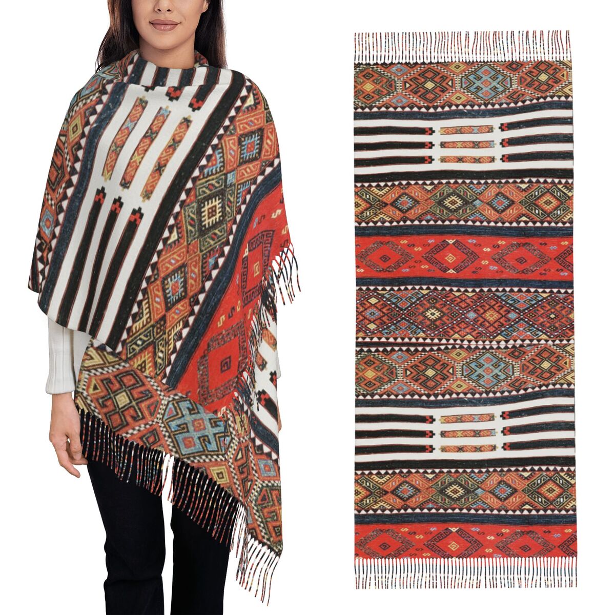 Winter Ethnic Fashion For Women - Kurdish Turkish Kilim Bohemian Persian Tribal