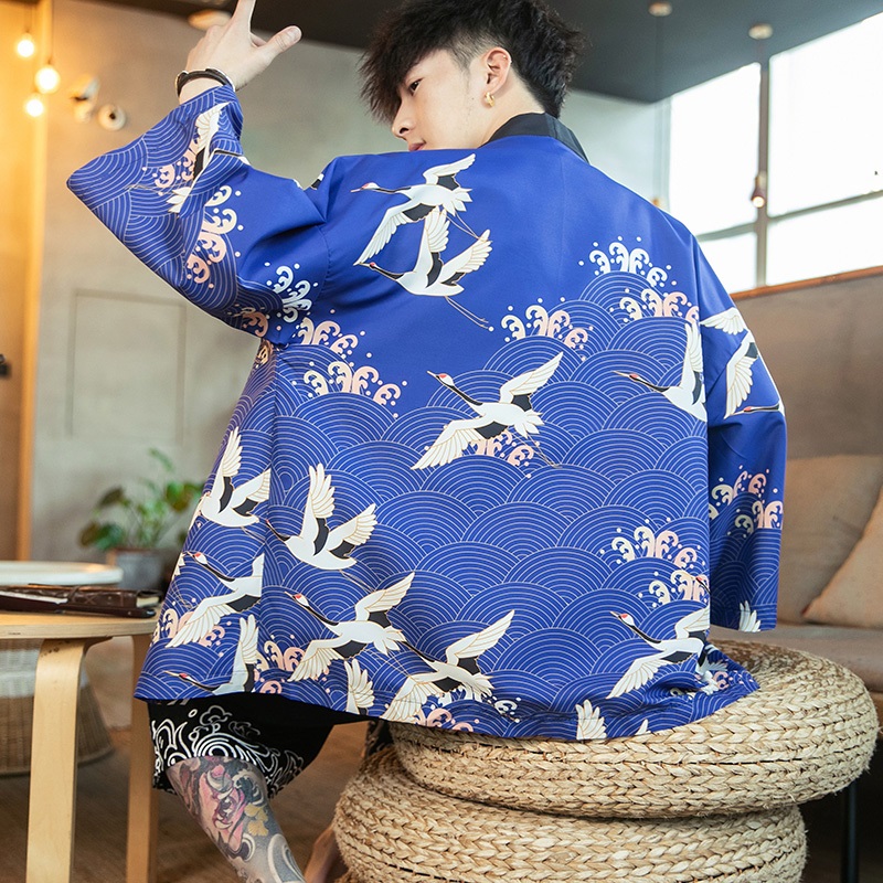 Haori Japanese Jacket - Men Yukata Haori Traditional Japanese Clothes