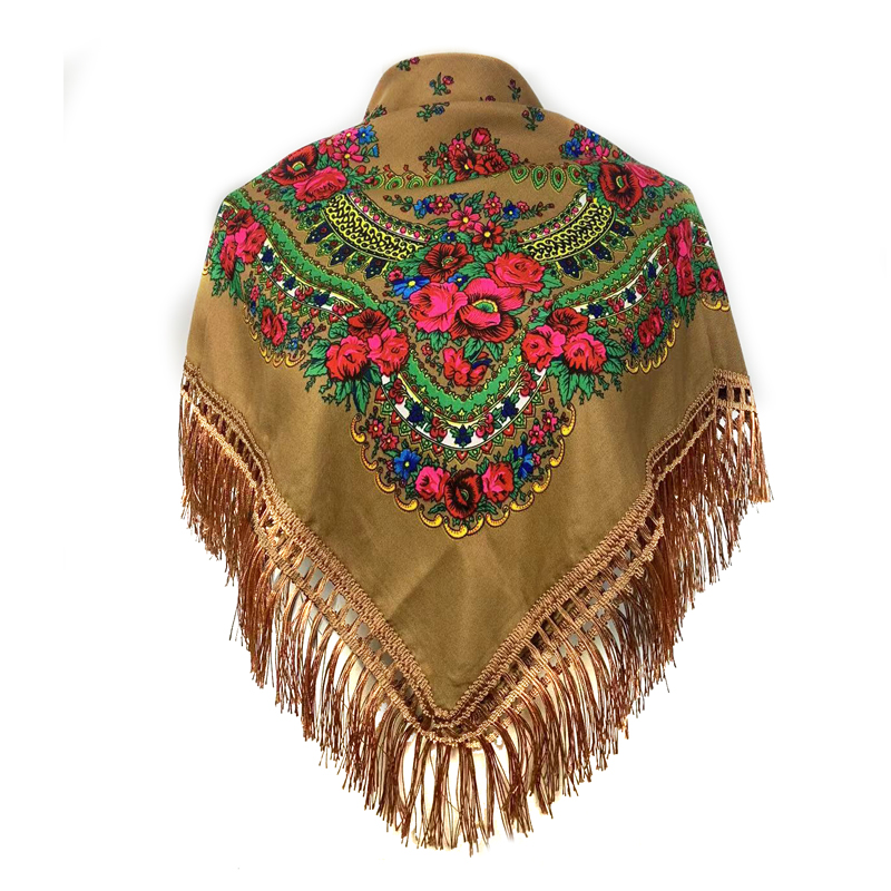 New Ethnic Fashion - Ethnic Fringed Headband Bandana Babushka Headwrap