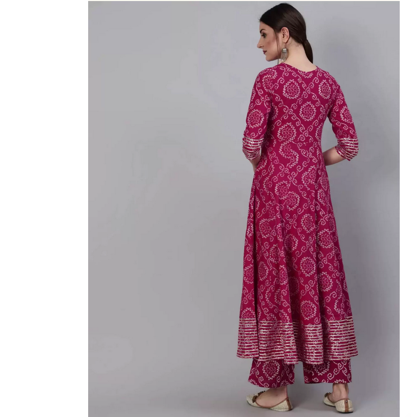 Indian Pure Cotton Rose Red Pr - Salwar Kameez Set recension och pris