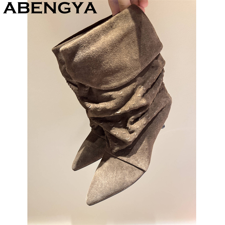 Women's Mid Calf Short Boots 2 - Ethnic Fashion For Women recension och pris