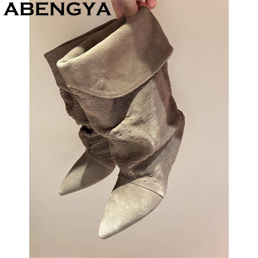 Women's Mid Calf Short Boots 2 - Ethnic Fashion For Women recension och pris