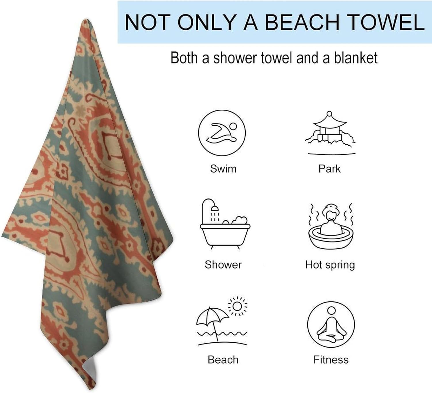 Fabric Pattern Beach Towels Ab - Ikat Woven Fabric recension och pris