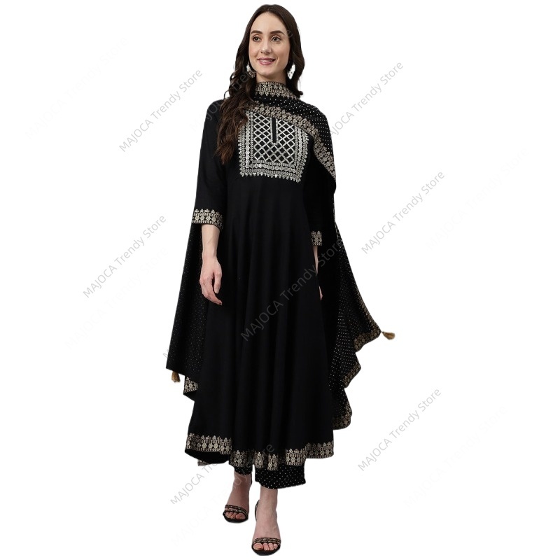 Indian Pakistani Women Black R - Salwar Kameez Set recension och pris