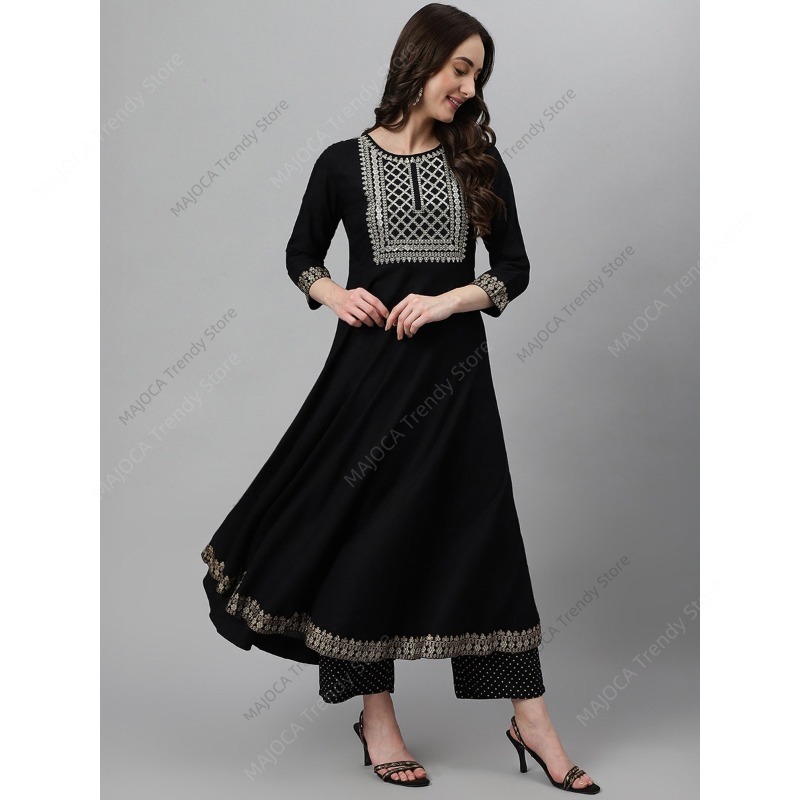 Indian Pakistani Women Black R - Salwar Kameez Set recension och pris