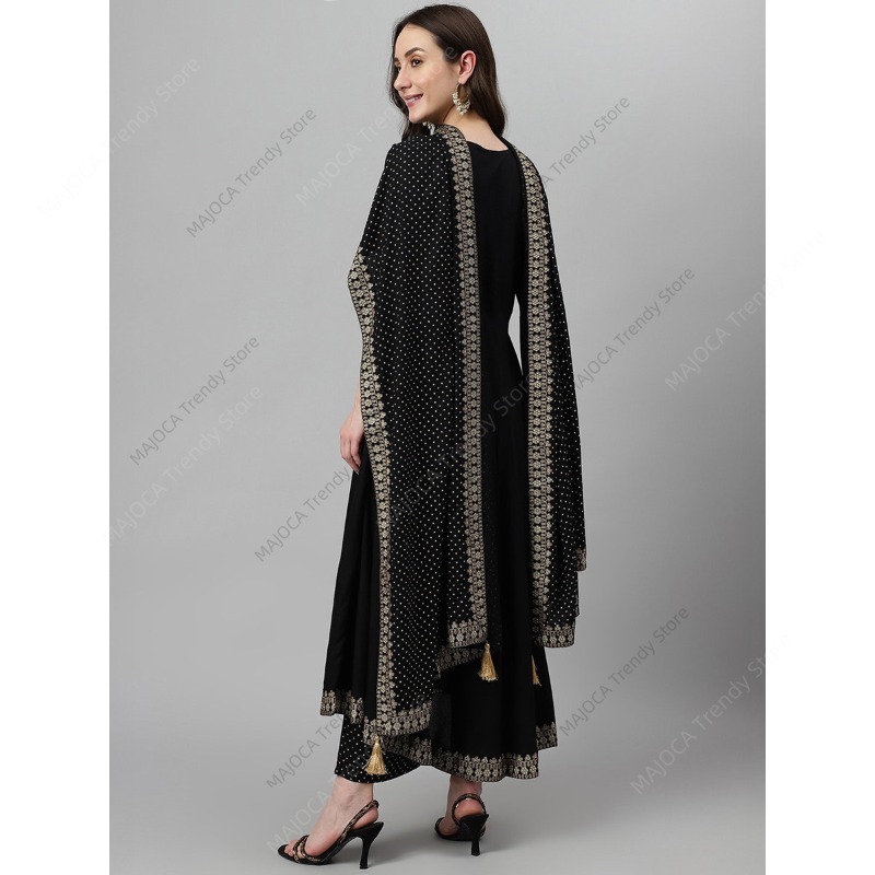 Indian Pakistani Women Black R - Salwar Kameez Set recension och pris