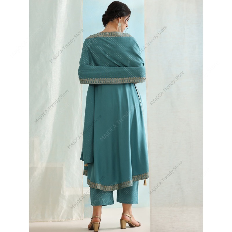 Peacock Blue Indian Women 3 Pi - Salwar Kameez Set recension och pris