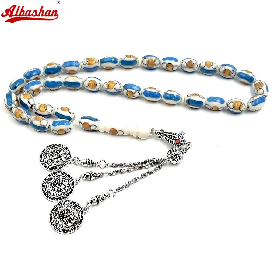 Camel bone Tasbih with Blue li - Ethnic Fashion Online recension och pris