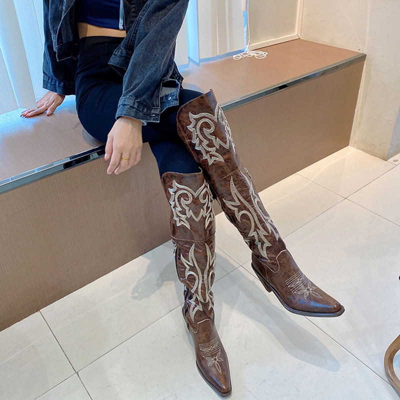 New Cowboy Boots Women Pointed - Winter Ethnic Fashion For Women recension och pris