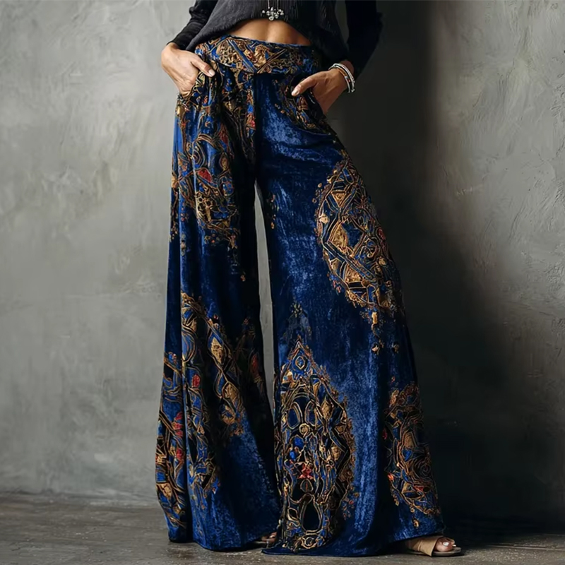 Women's Wide Leg Pants Retro E - Winter Ethnic Fashion For Women recension och pris