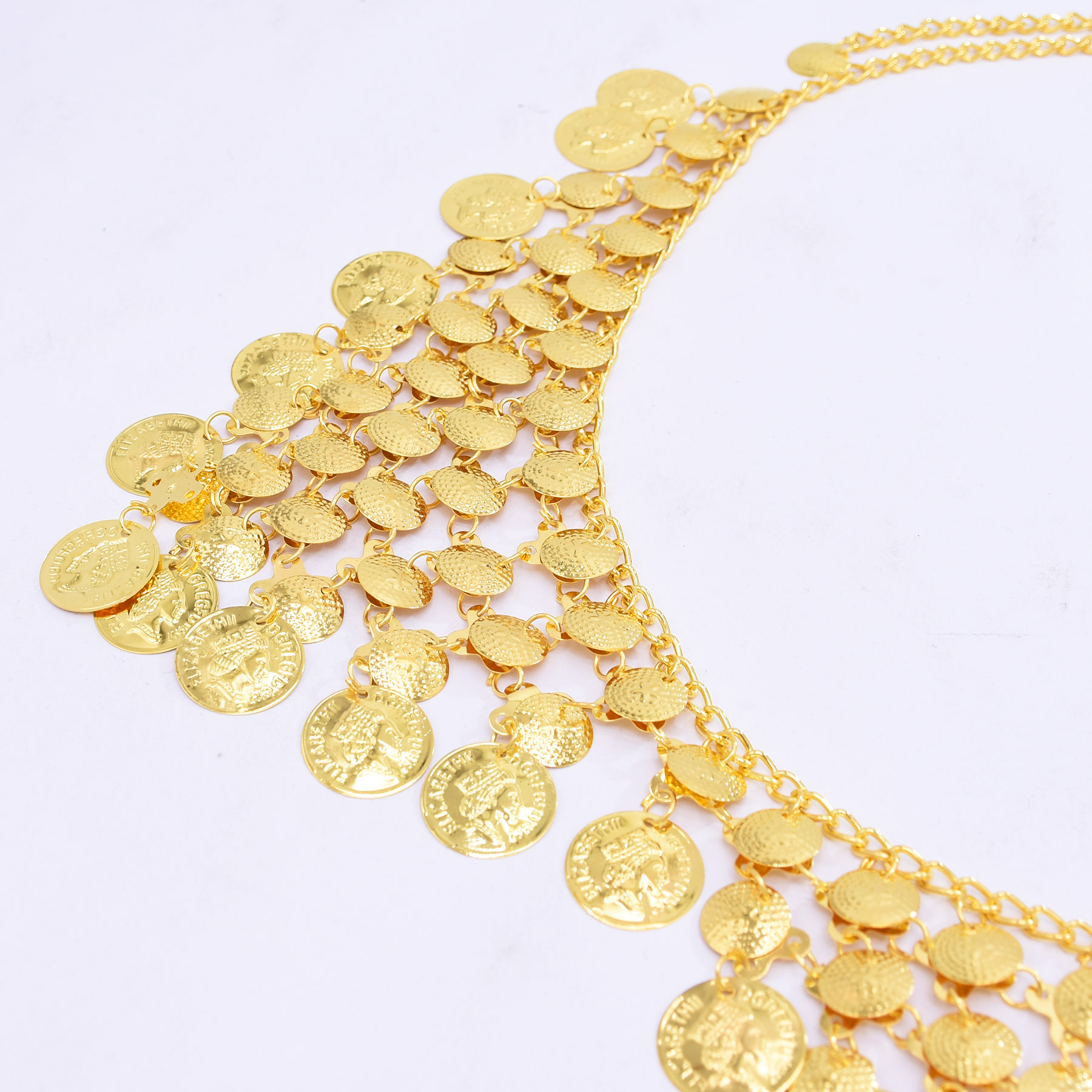 Trendy Luxury Gold Coin Pendan - Ethnic Fashion Accessories recension och pris