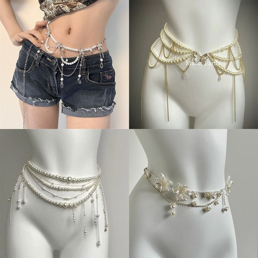 Fashion Elegant Pearl Waist Ch - Ethnic Fashion Accessories recension och pris