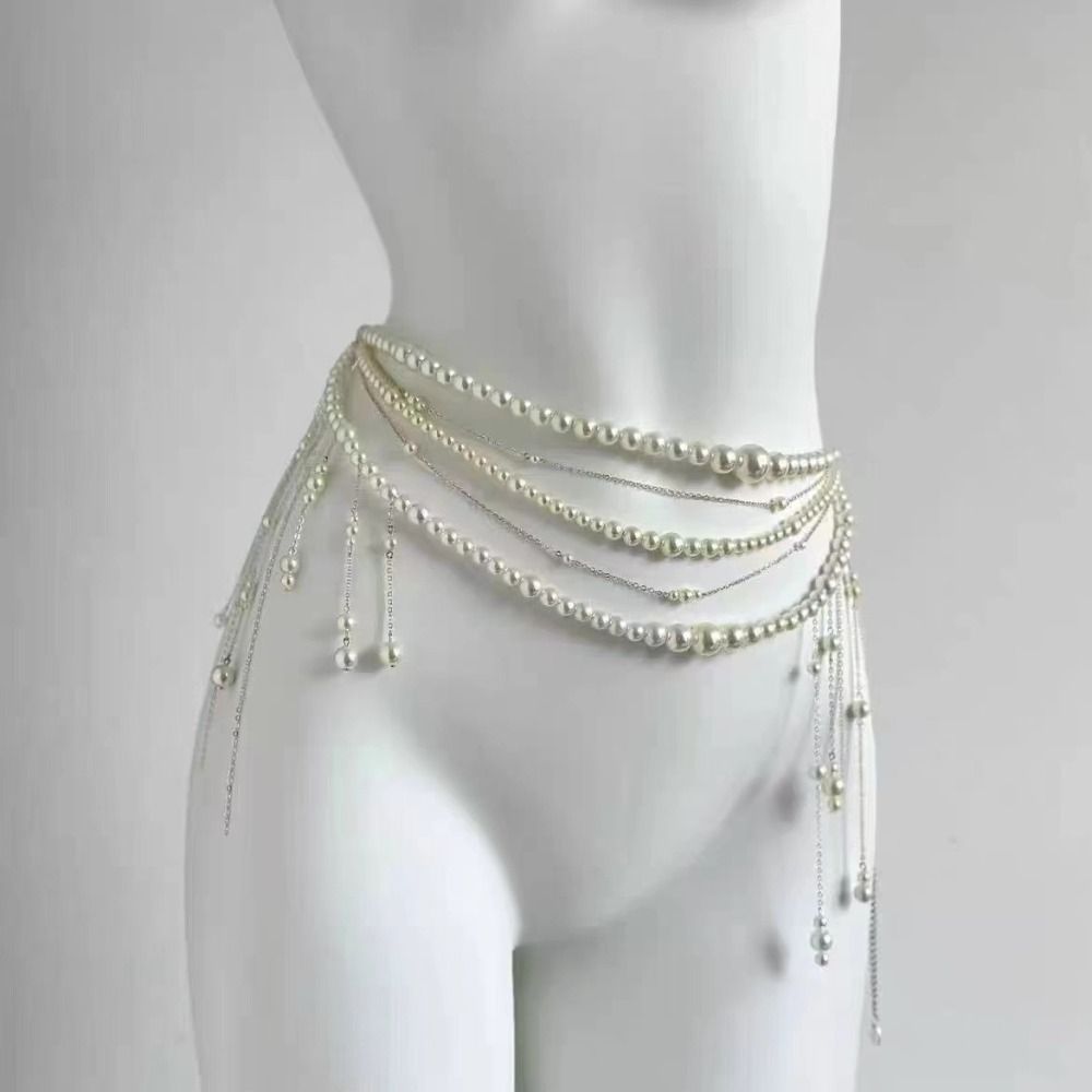 Fashion Elegant Pearl Waist Ch - Ethnic Fashion Accessories recension och pris