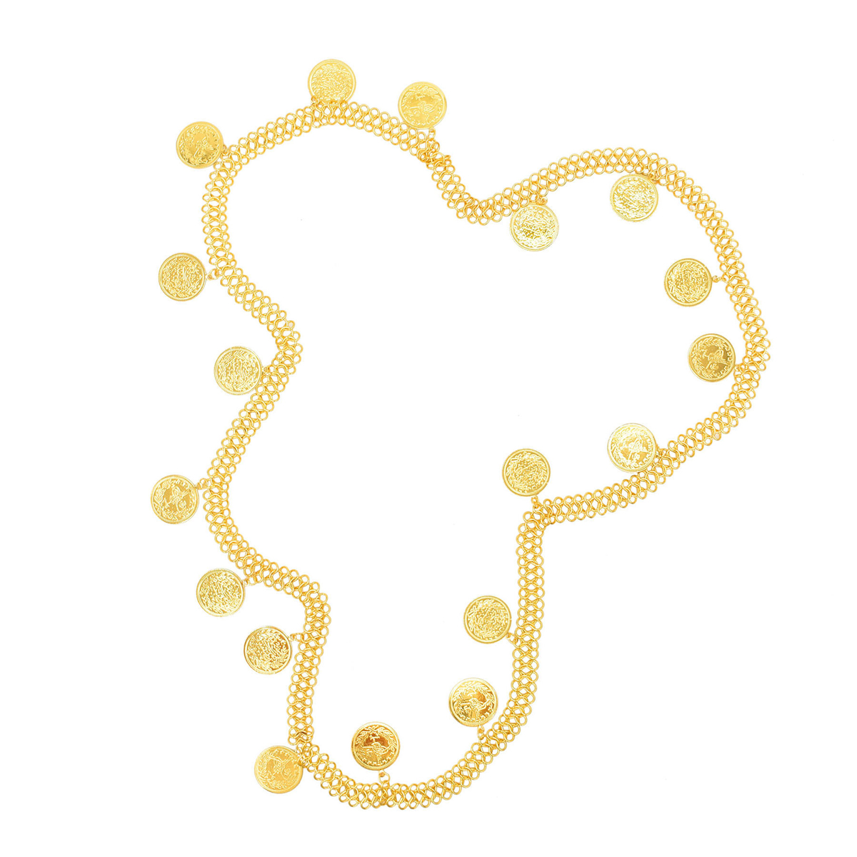Gold Plated Simple Large Coins - Ethnic Fashion Accessories recension och pris